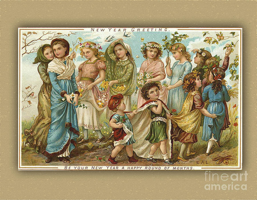 Vintage Happy New Year Digital Art by Melissa Messick