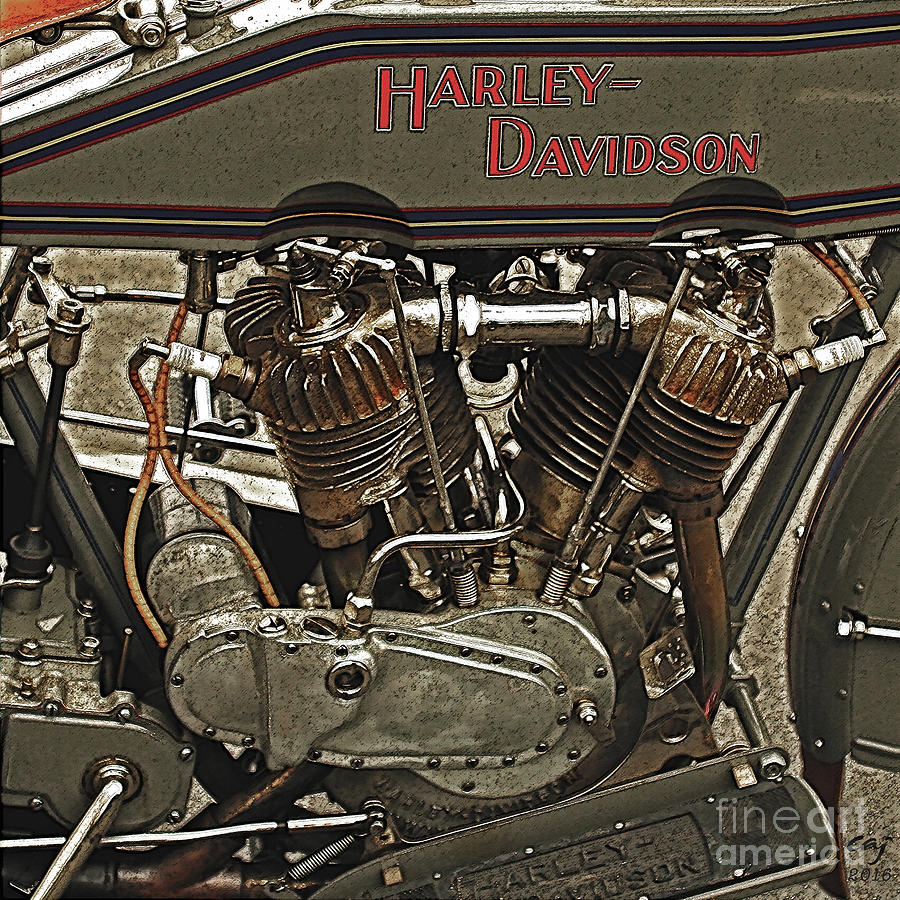 Cobra Photograph - Vintage Harley Davidson. by Curt Johnson