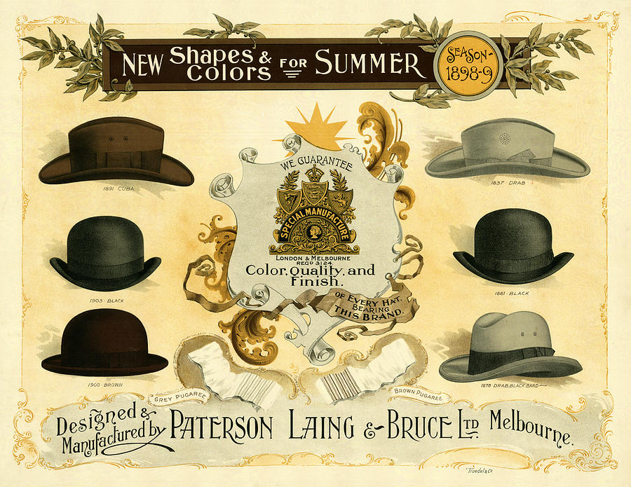 Vintage Hat Ad 1898 Photograph by Andrew Fare