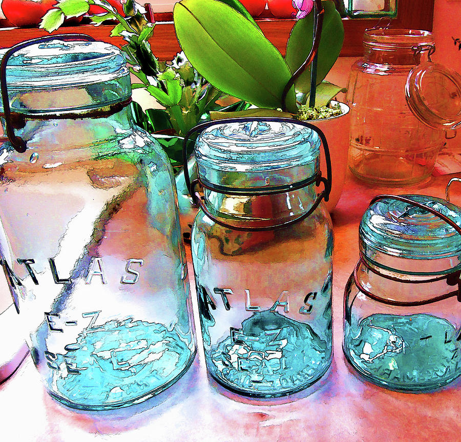Vintage Home Canning Jars Photograph by Kathy Clark