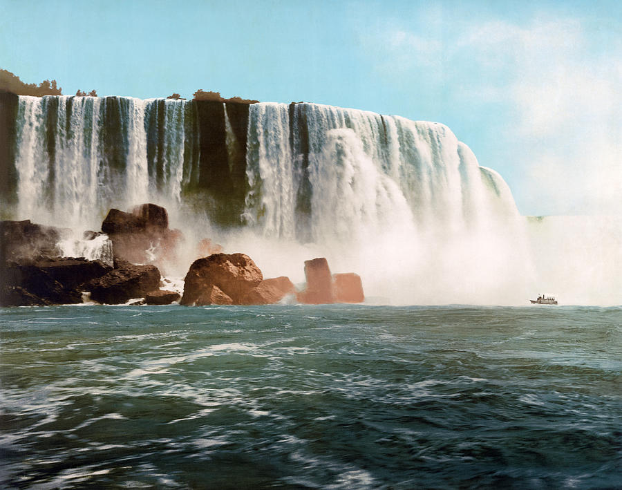 Vintage Horseshoe Falls of Niagara - 1901 Photograph by War Is Hell Store