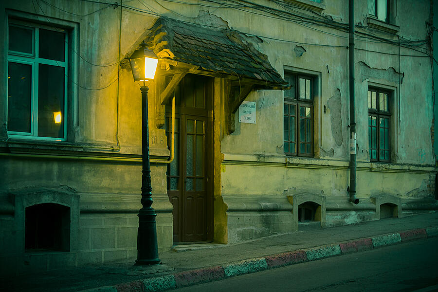 Vintage house and street lamp Photograph by Vlad Baciu