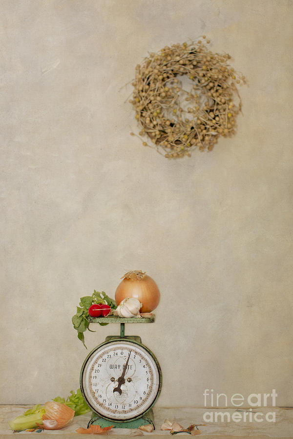 Vintage Household Scale and Vegtables Photograph by Susan Gary