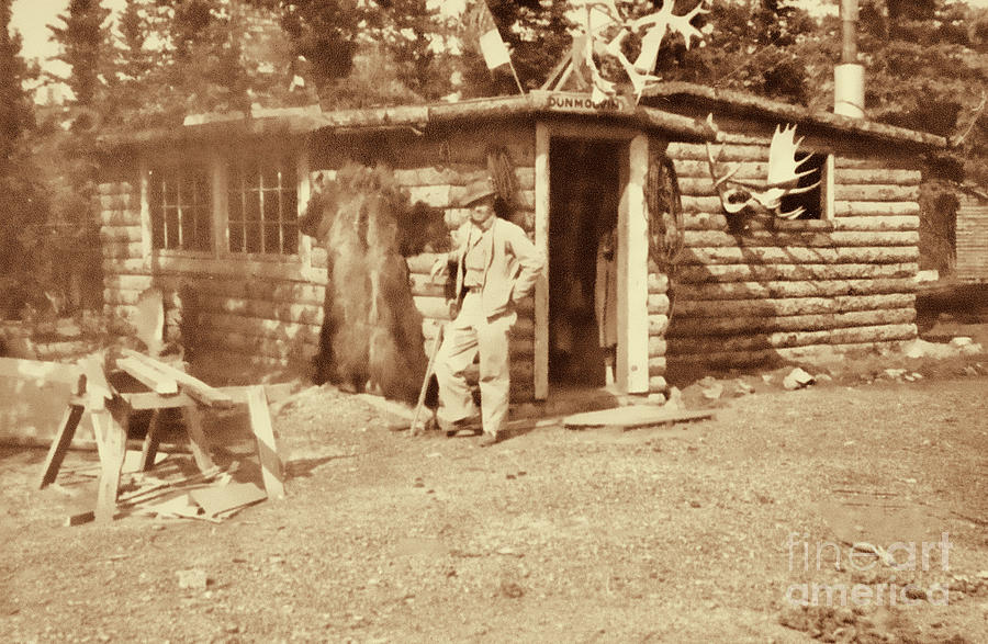 Vintage Hunting Log Cabin Photograph by Linda Phelps