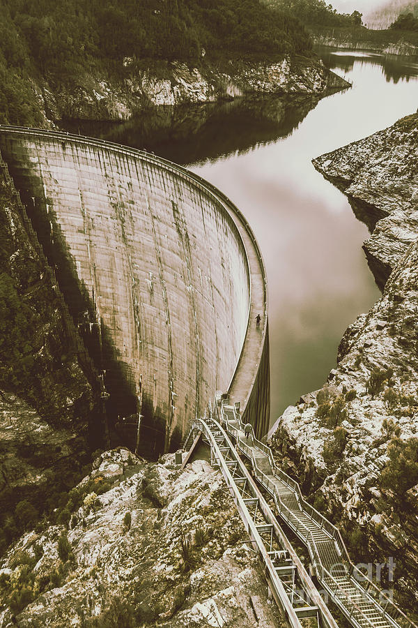 Architecture Photograph - Vintage Hydro-Electric Dam by Jorgo Photography