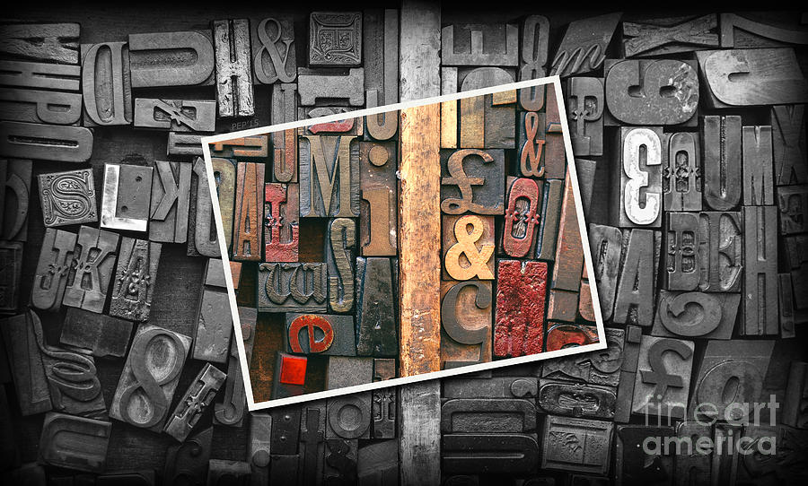 Vintage Inked Typeface Photograph by Phil Perkins