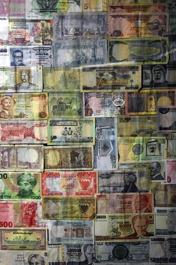 Vintage International Paper Money Collage Vertical 01 Photograph by Thomas Woolworth