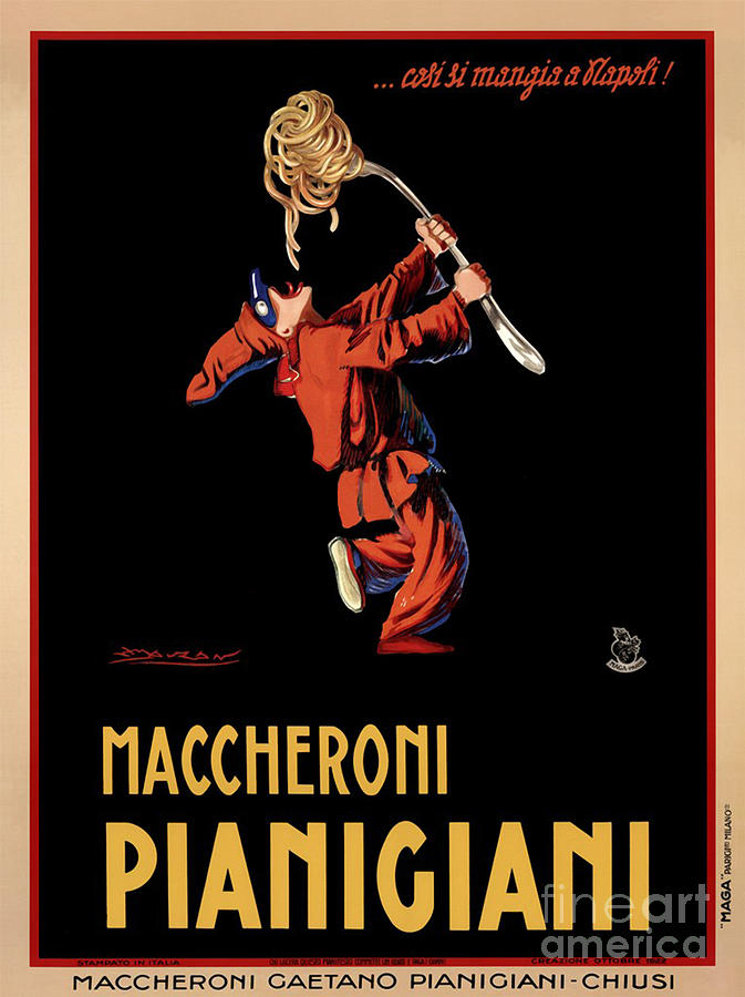 Vintage Italian Pasta Advertising Painting