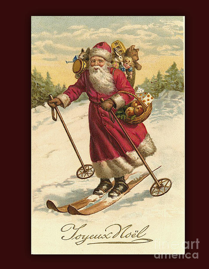 Vintage Joyeux Noel Christmas Card Digital Art by Melissa Messick