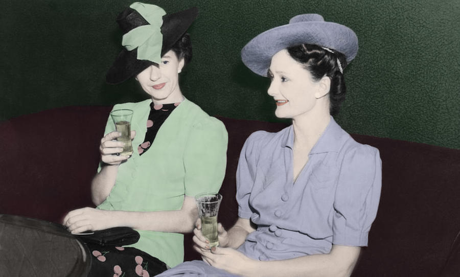 Beer Photograph - Vintage Ladies Enjoying a Drink by Erin Cadigan