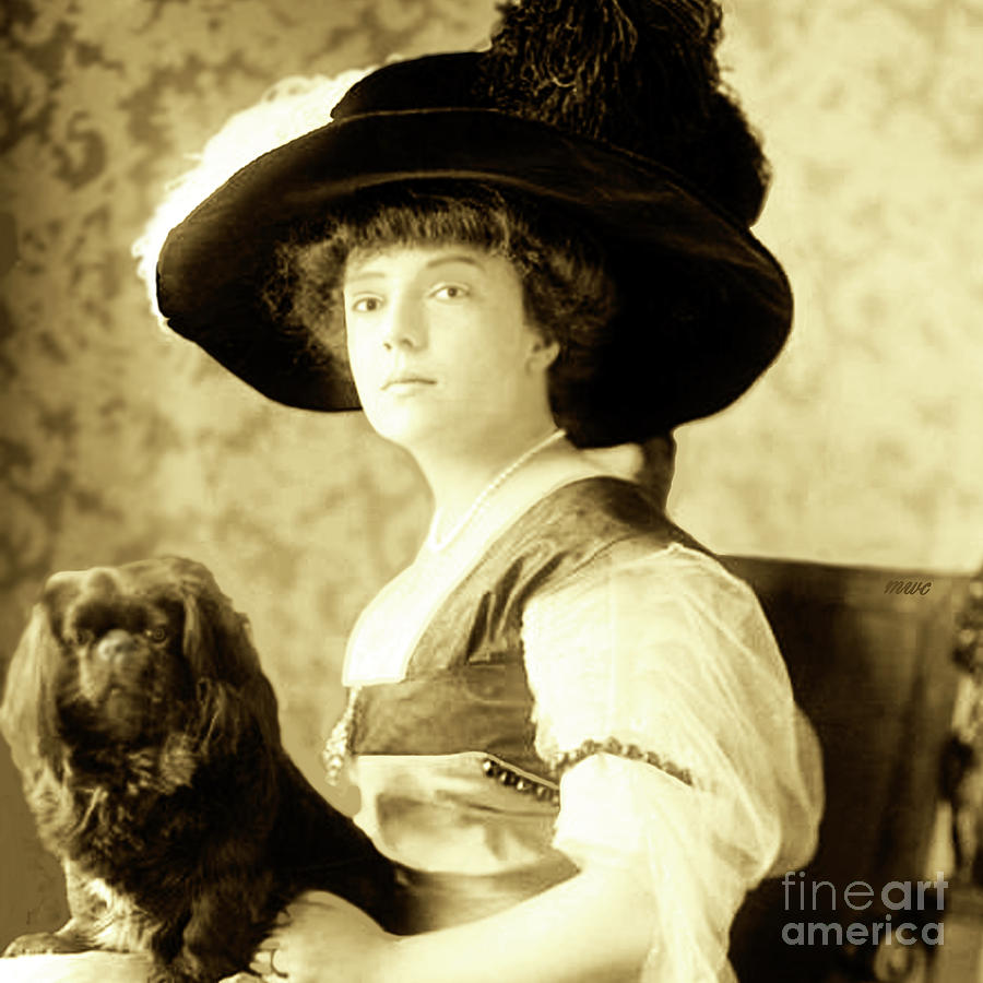 Vintage Lady With Lapdog by Marian Cates Vintage Lady With Lapdog by Marian Cates