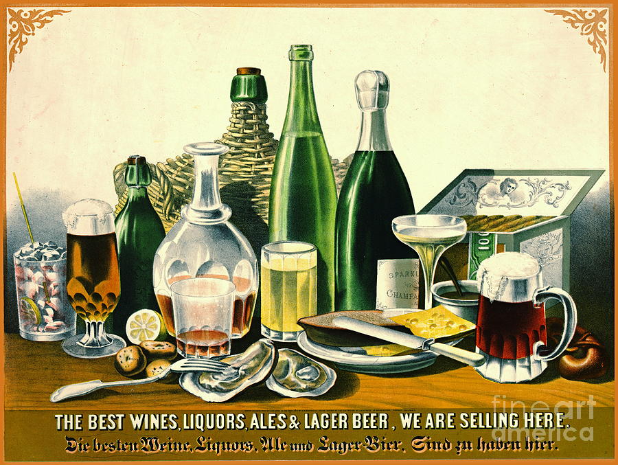 Bottle Photograph - Vintage Liquor Ad 1871 by Padre Art
