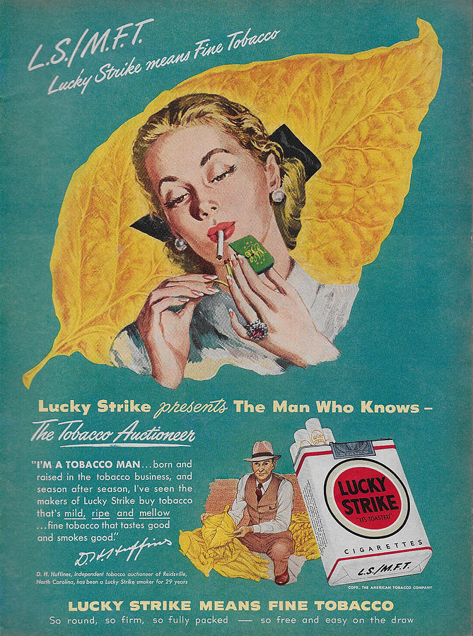 Vintage Lucky Strike ad Mixed Media by James Smullins