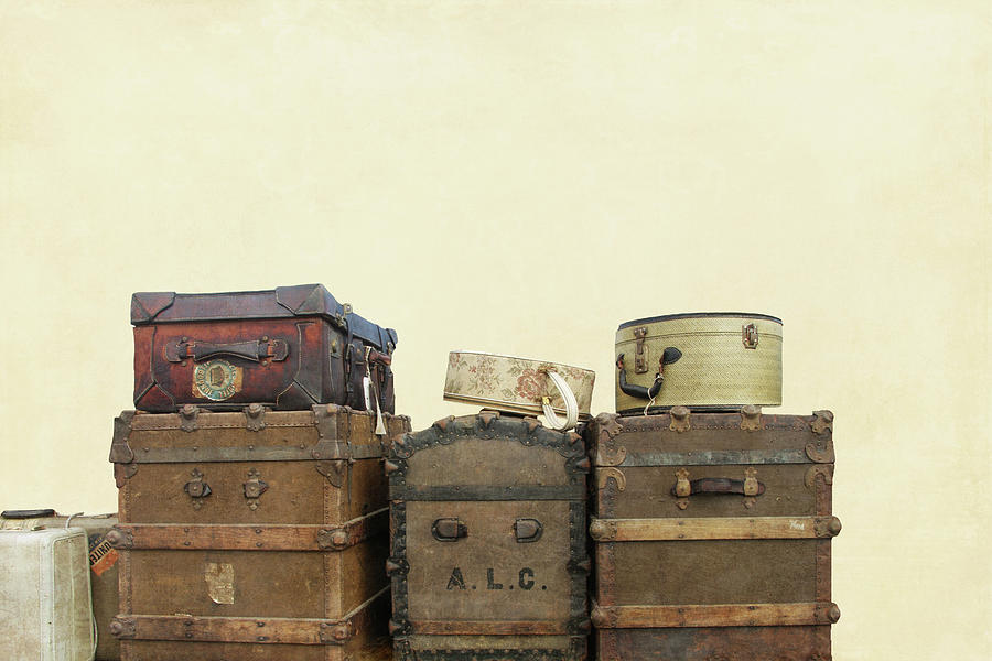 Vintage Luggage Photograph - Steamer Trunks and Vintage Luggage by Brooke T Ryan