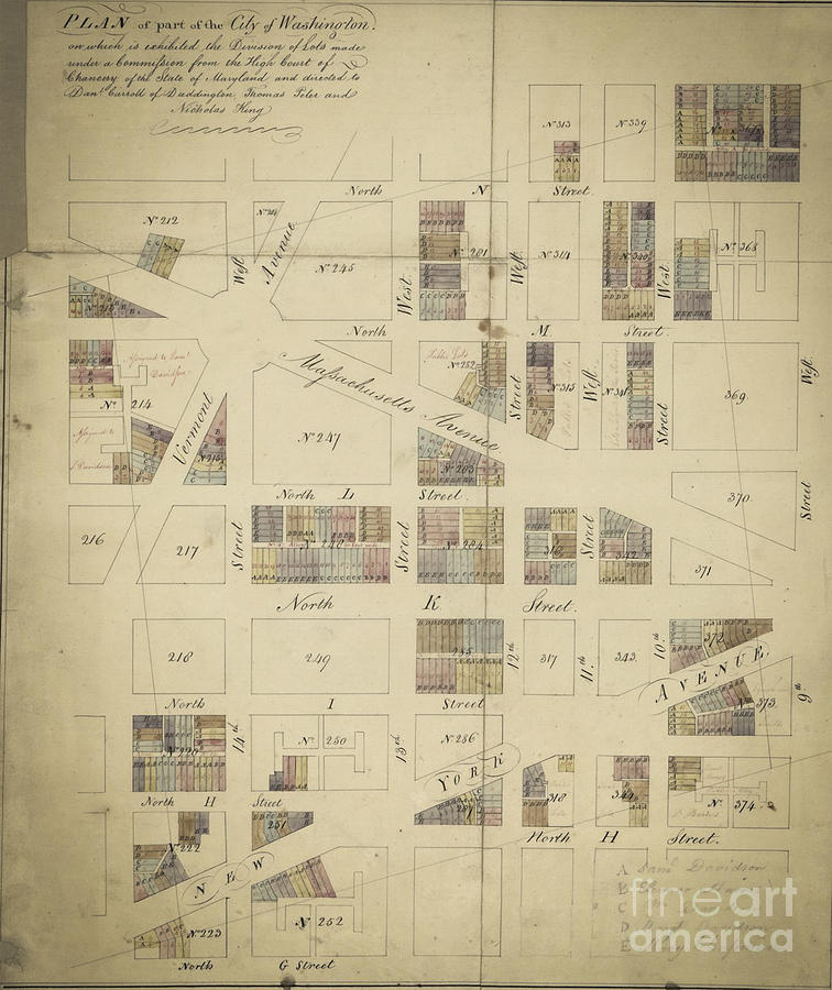 Vintage Digital Art - Vintage Map of A Plan for Washington DC 1790 by Melissa Messick