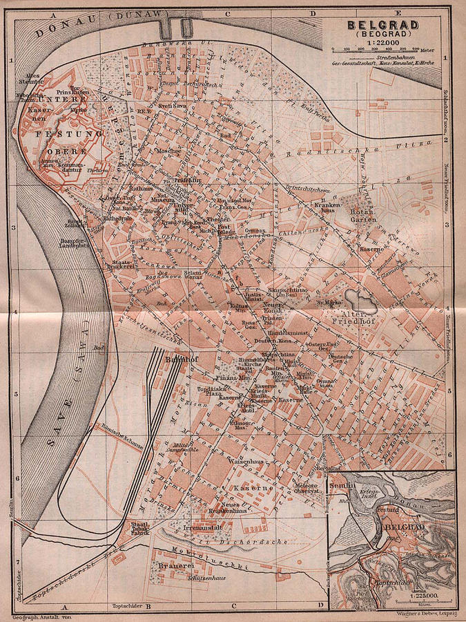 Vintage Map of Belgrade Serbia Drawing by CartographyAssociates - Pixels