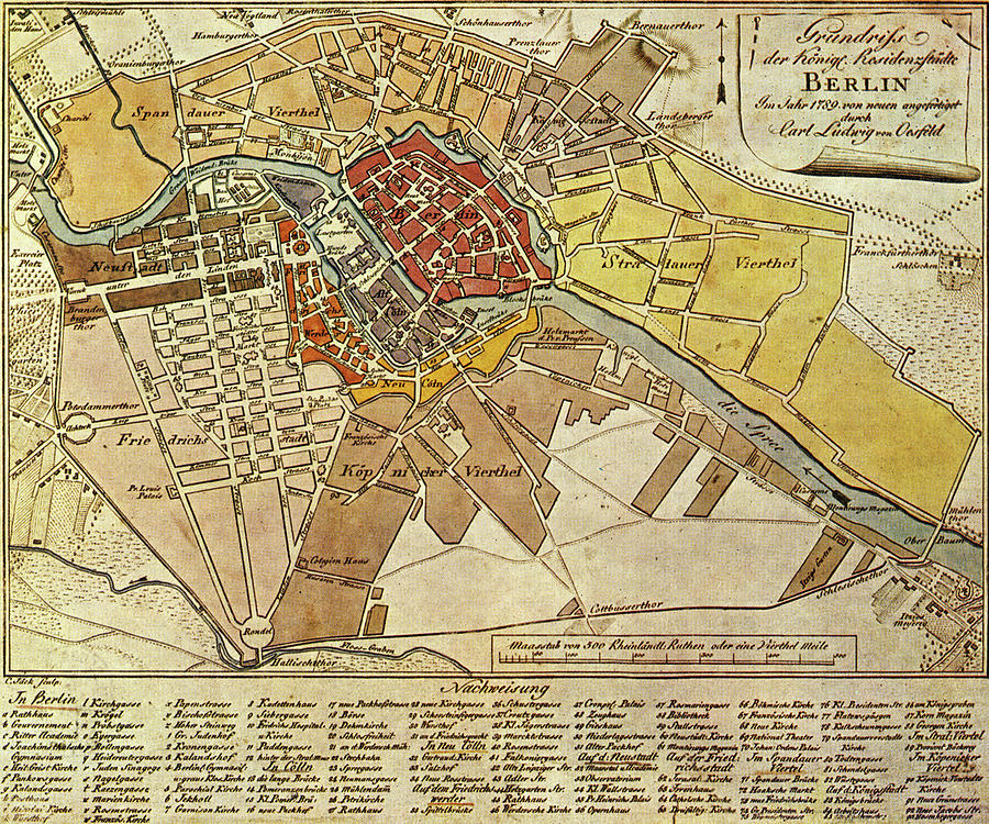 Vintage Map Of Berlin Germany - 1789 Drawing