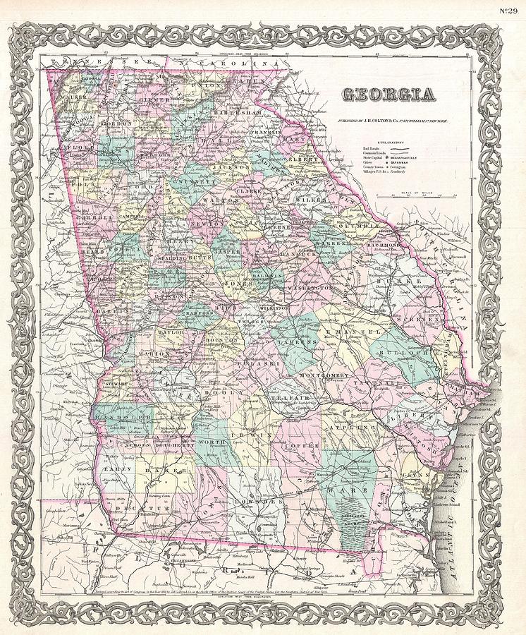 Vintage Map of Drawing by CartographyAssociates Fine Art America