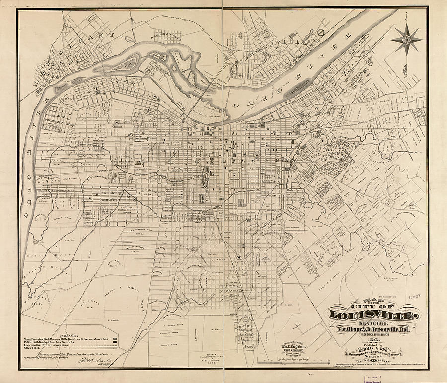 Louisville Kentucky City Map Founded 1778 University of Kentucky Color  Palette T-Shirt by Design Turnpike - Fine Art America