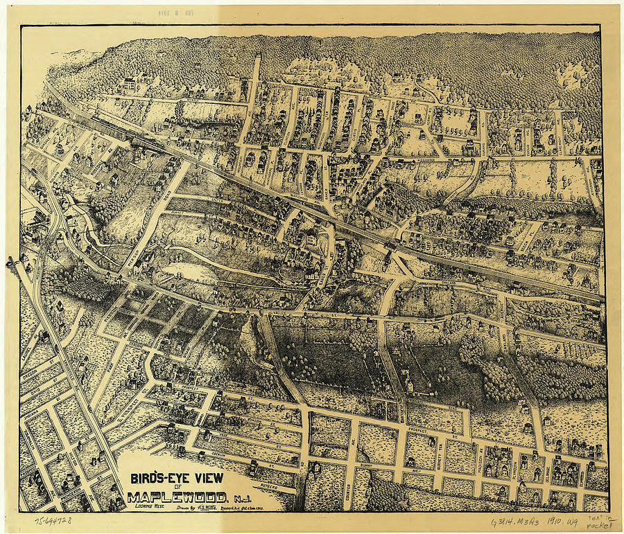 Vintage Map of Maplewood NJ - 1910 Drawing by CartographyAssociates