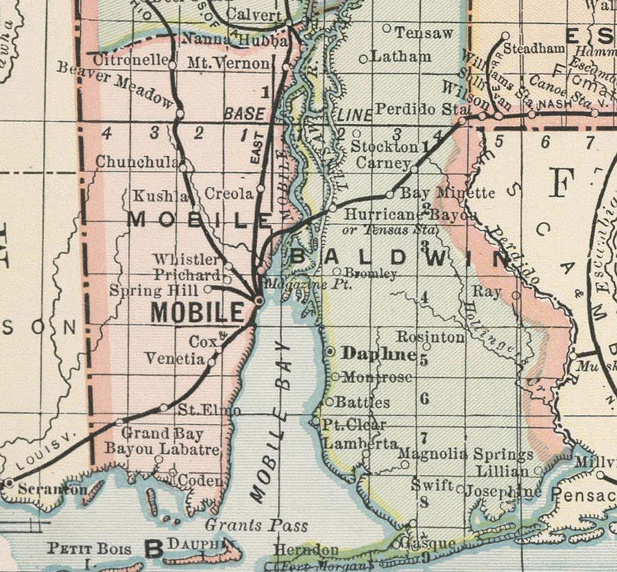 Vintage Map Of Mobile Alabama 1891 Cartographyassociates 