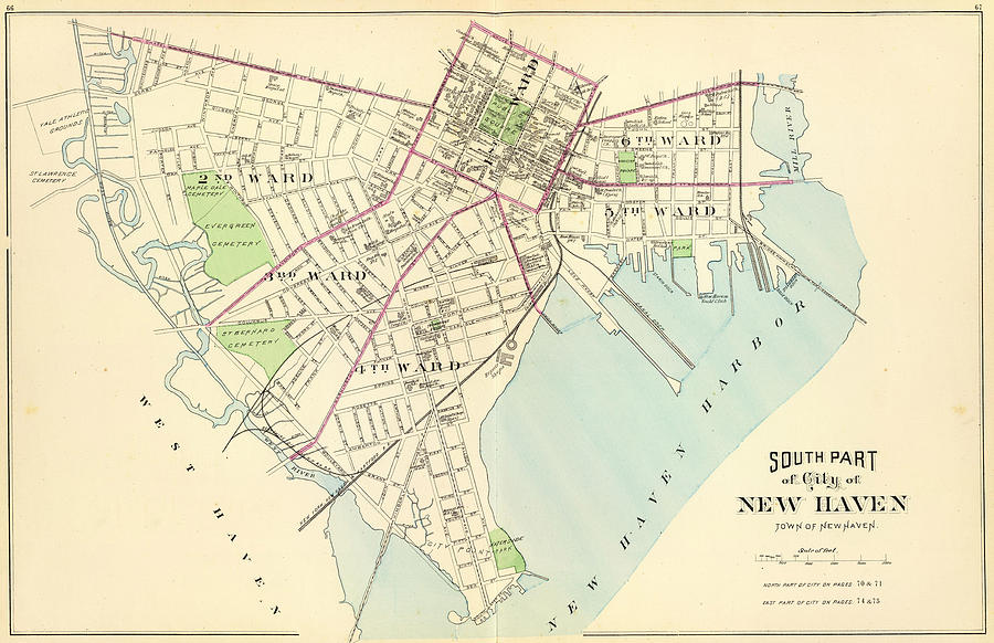 New Haven Drawing - Vintage Map of New Haven Connecticut - 1893 by CartographyAssociates