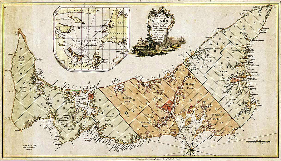 Vintage Map Of Prince Edward Island - 1775 Drawing