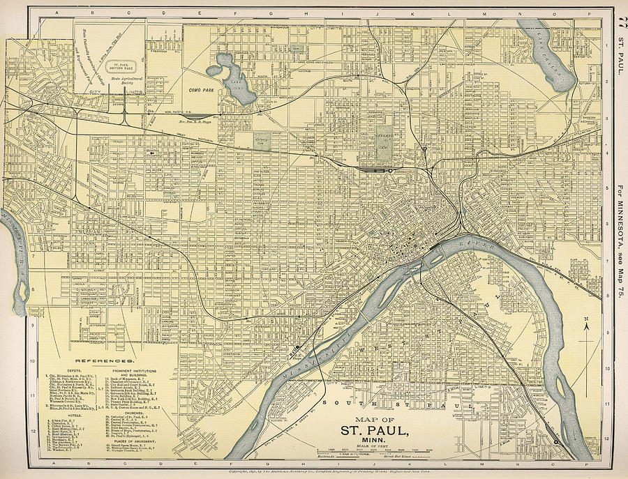 The first printed map of Saint Paul Minnesota - Rare & Antique Maps