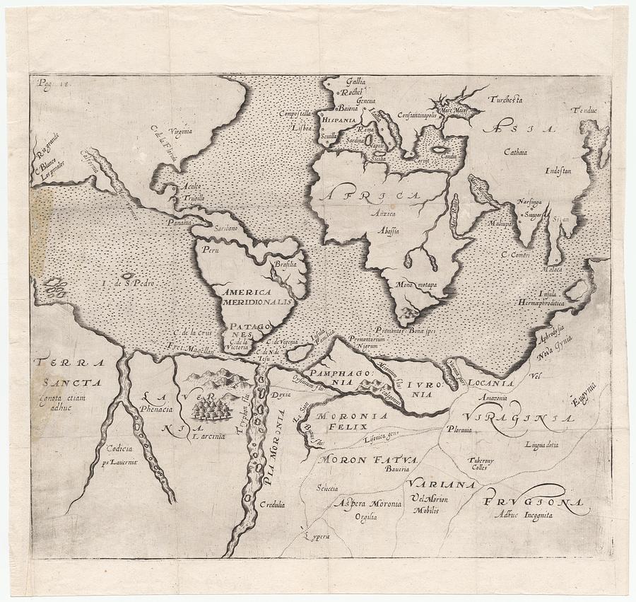 Vintage Map of The World - 1607 Drawing by CartographyAssociates - Fine ...