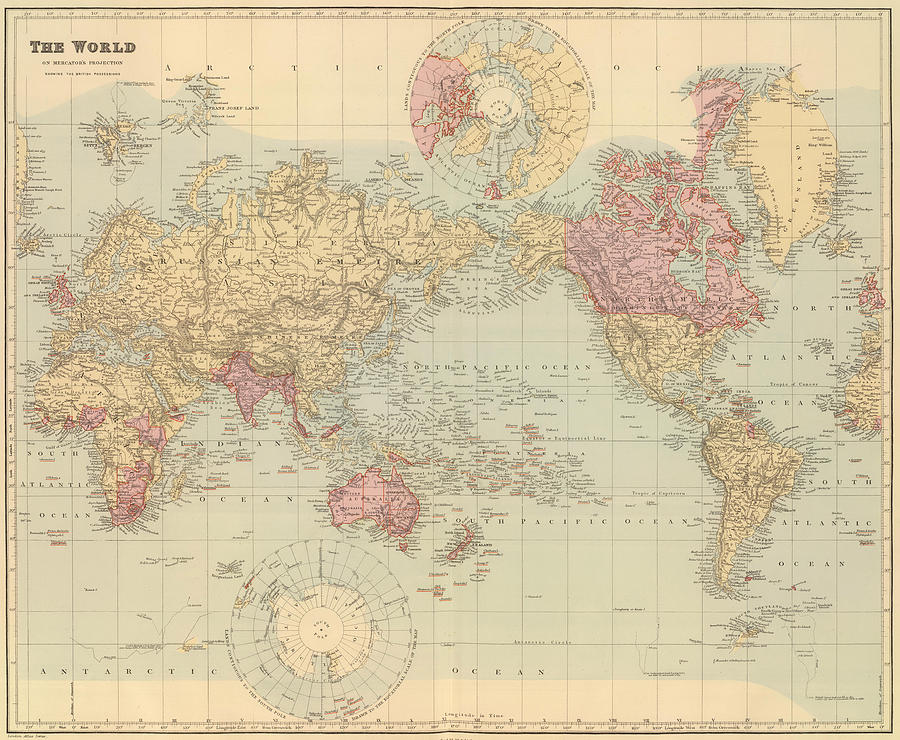 Карта мира 1901 года