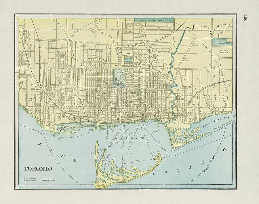 Vintage Map of Toronto - 1901 Drawing by CartographyAssociates - Pixels