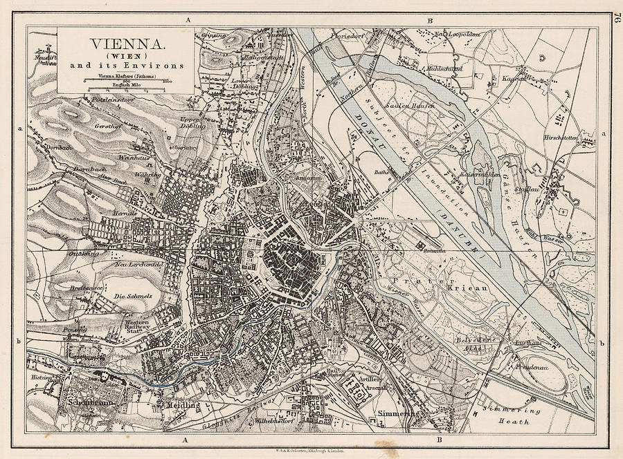 Old Vienna Map Stock Photo - Alamy