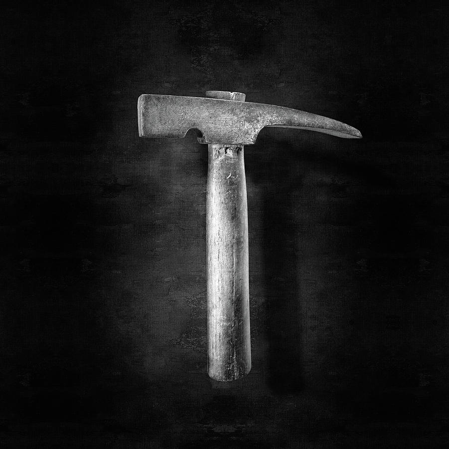 Vintage Masonry Hammer in BW Photograph by YoPedro