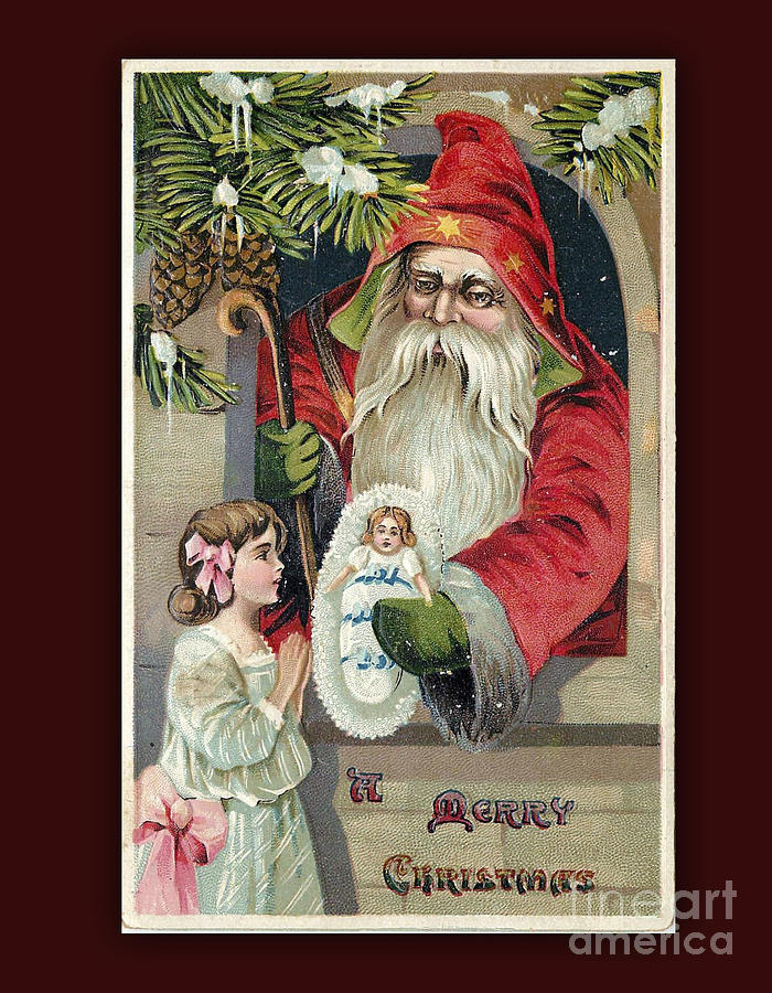 Vintage Merry Christmas Card Digital Art by Melissa Messick