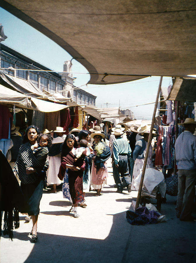 Vintage Mexico Market, Women Babies Photograph by Marilyn Hunt