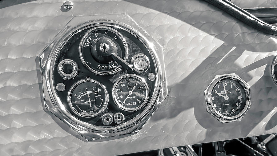 Vintage MG gauges Photograph by Darrell Foster