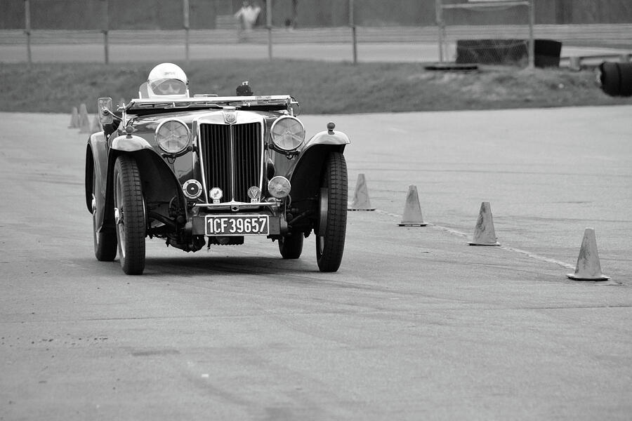 Vintage MG in Pit Lane Photograph by Mike Martin