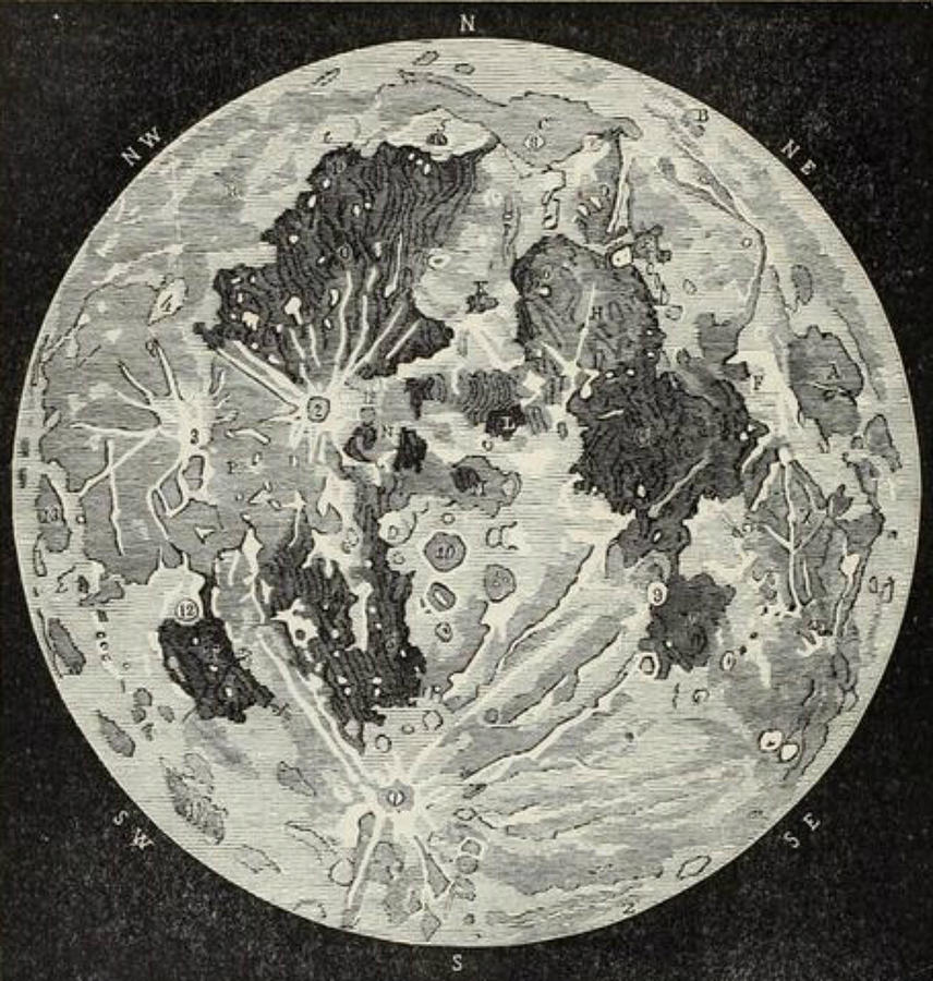vintage moon drawing
