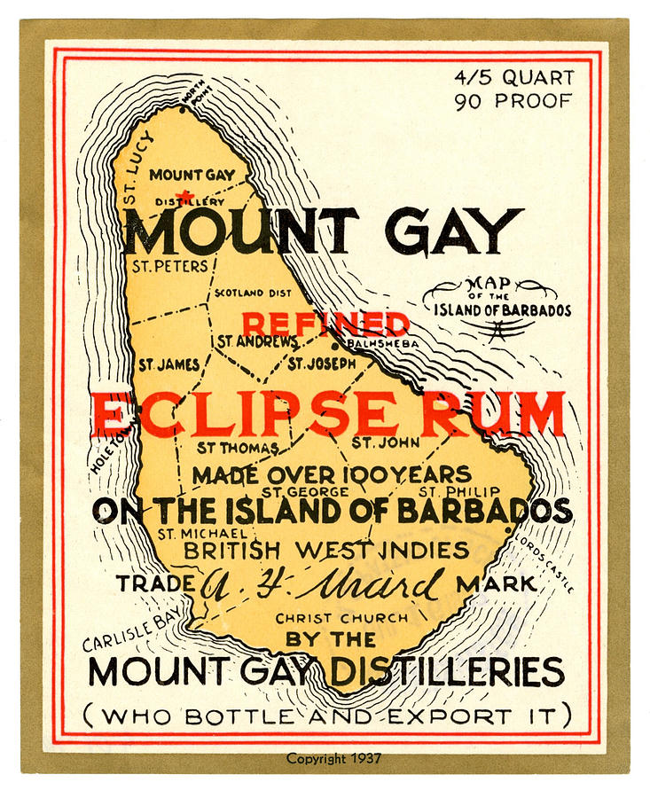 Vintage Mount Gay Rum Painting by Vintage Pix