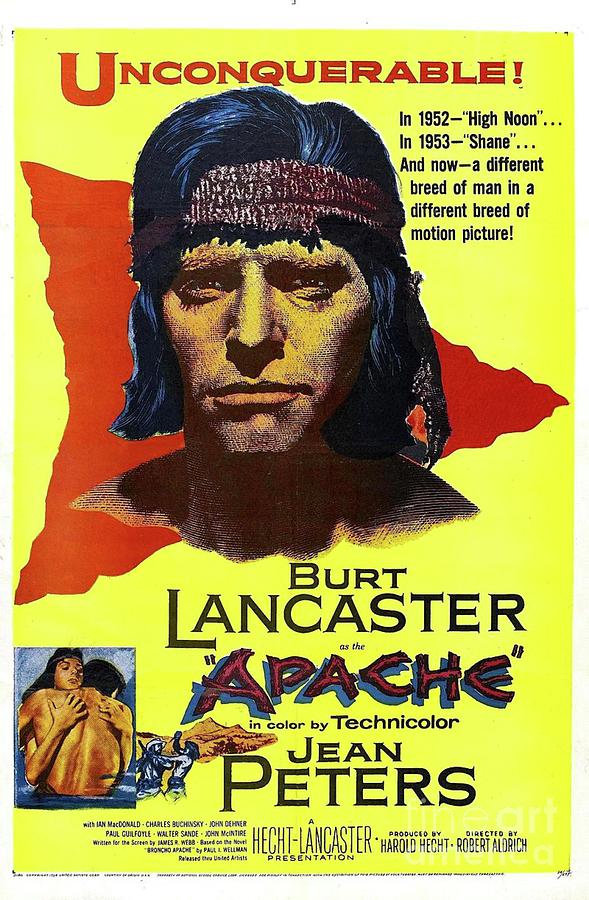 Vintage Movie Posters, Apache, Burt Lancaster Painting