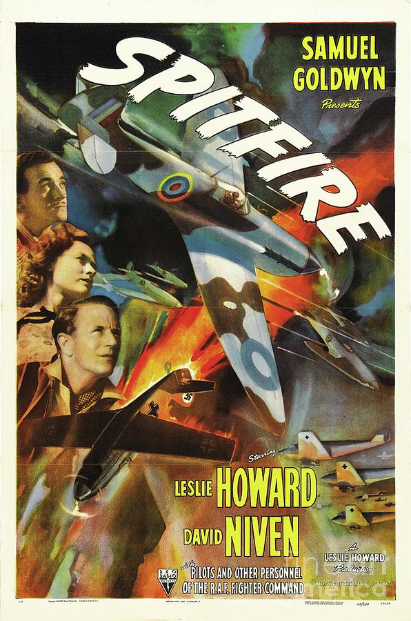 Vintage Movie Posters, Spitfire Painting by Esoterica Art Agency
