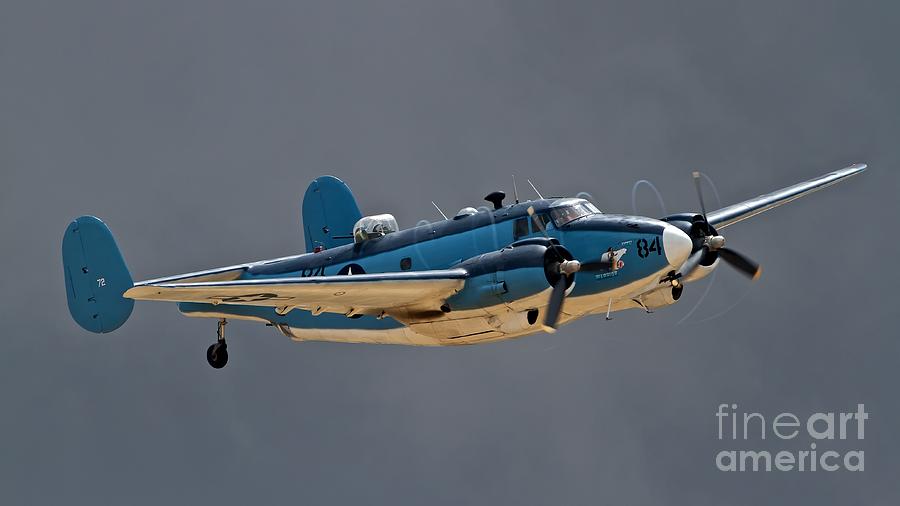 Airplane Photograph - Vintage Naval Twin with Proptip Vortices 2011 Chino Planes of Fame Air Show by Gus McCrea