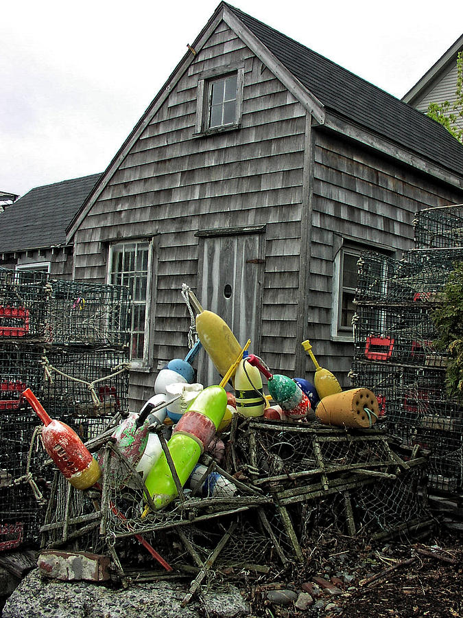 Fish Photograph - Vintage New England Fishing Shack by Mike Martin
