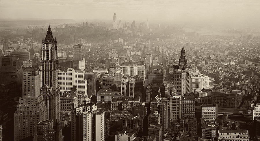 New York City Photograph - Vintage New York City Panorama by Mountain Dreams