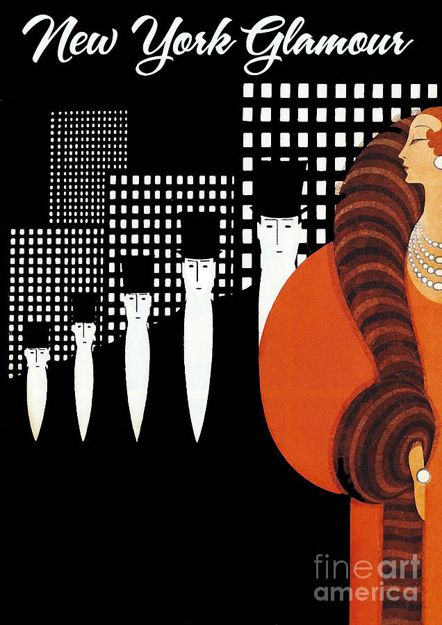 New York City Painting - Vintage New York Glamour Art Deco by Mindy Sommers