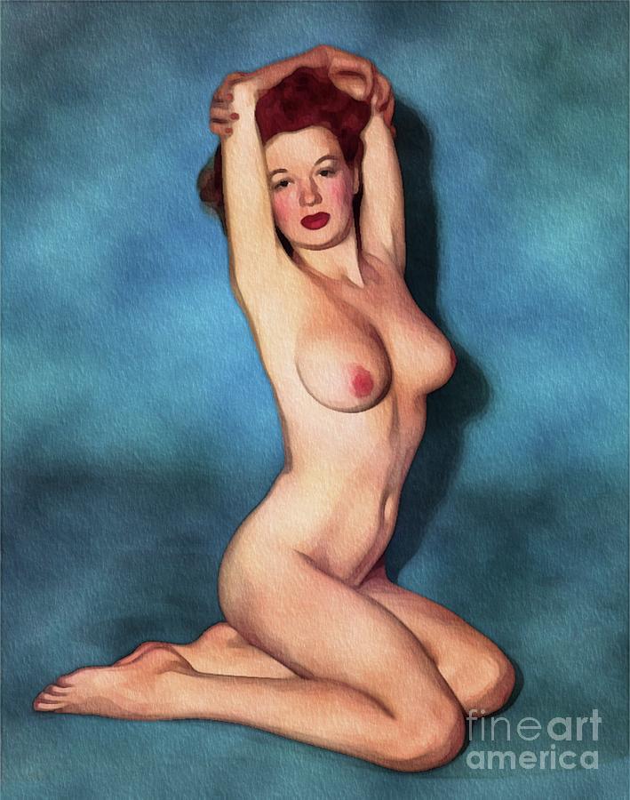 Vintage Nude Pinup Painting