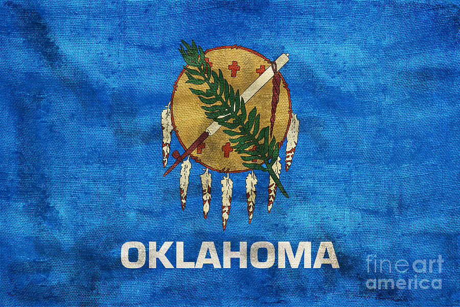Vintage Oklahoma Flag Photograph by Jon Neidert