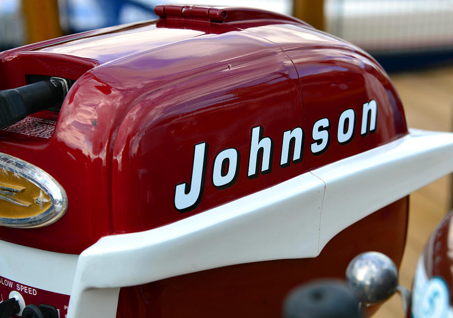 Vintage Johnson outboard red  Photograph by David Lee Thompson