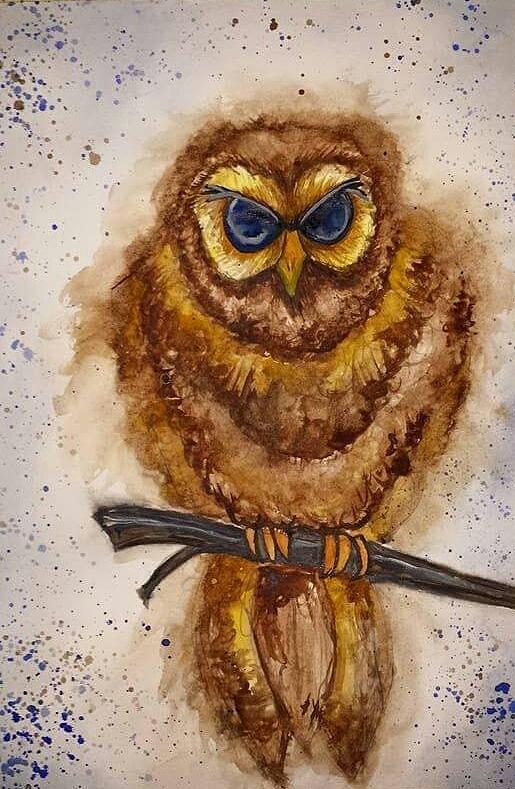 Vintage Owl Painting by Tanya Reynolds