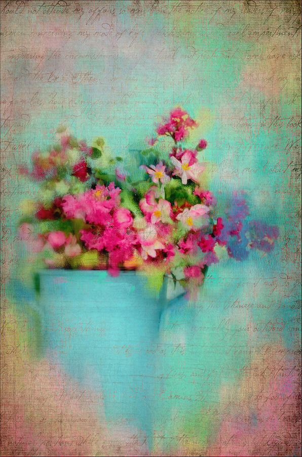 Vintage Photograph - Flowers from a Cottage Garden by Carla Parris